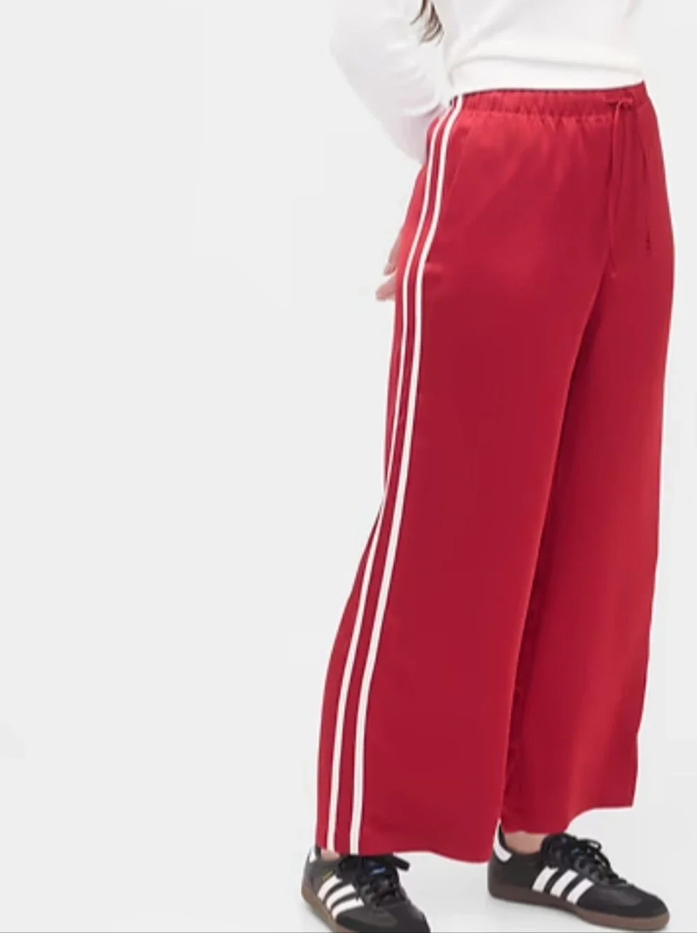 NWT Gap Drawstring Relaxed Red Satin Pants XL
